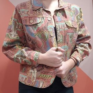 Coldwater Creek paisley multi-colored blazer.